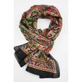 Black Reds Stunning Paisley & Floral Pattern, 100% Pure Silk Fine Soft Scarf/Stole/Shawl/Wrap