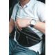 Extra Large Crossbody Sling For Women & Men, Black Soft Leather Bum Bag, Custom Gift Set - Wallet Fanny Pack