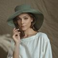 Linen Summer Hat With Wide Brims/Sun Eco Friendly in Flax/ Natural Head Cover For Linen Wedding