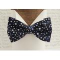 Bow Ties For Men, Stars Print Tie, Blue Star On Black, Trending