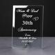 Personalised Engraved 30Th Anniversary Glass Plaque Elegant Gift