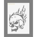 Skull Of Flames Stencil in A3/A4/A5 Sheet Sizes | Thicker 190 Micron Reusable Painting Airbrush Decorcraft Art Decor