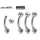 Titanium Curved Barbell, Daith Piercing - Single Jeweled Bent Barbell 18G 16G 14G For Belly Ring, Ear, Tragus, Helix