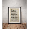Charles Dickens Book Quote - Christmas Carol Regret & Opportunity Print Classic Prints