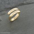 Wrap Stacking Ring, Gold Minimalist Unique Thumb Midi Knuckle Modern Everyday Ring