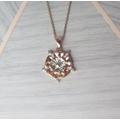 sterling Silver Rose Gold Plated English Pendant Necklace