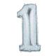 Holographic Silver Number 1 Balloon | First Birthday Balloons Mylar Galaxy Milestone