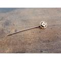 Antique 15Ct Marked Gold Stick Pin, Tie Lapel Fine Jewellery, Small Diamond