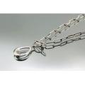 sterling Silver Diamond Paper Clip Toggle Necklace Vintage