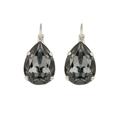 Gray Swarovski Crystal Earrings. Handmade Israeli Jewelry. Nickle Free Pear Shape Wedding Bridesmade Earrings-Bling Earrings