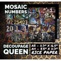 Numbers Mosaic | Rice Paper Decoupage Queen Craft Furniture Diy Tissue