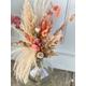 Dried Flowers Autumn Bouquet Fluffy Natural Pampas Grass Fall Colours Preserved Eucalyptus Burnt Orange Bunny Tails Height 50cm