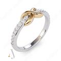 Diamond Infinity Ring in Solid 14K Gold, Forever Love Ring, Promise , & Gold 2.20mm Unique Stackable Gift