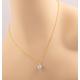 18K Gold Sterling Silver Elegant Pearl Necklace With Back Drop/Swarovski Crystal Necklace/Dainty Necklace/Light Blue
