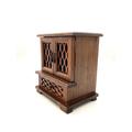 Vintage Wooden Musical Cabinet/Unusual 3-Drawer Storage Or Trinket Box Miniature Furniture