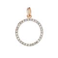 14K Solid Yellow Gold Charm Pendant, Pave Diamond Round Disc Circle Pendant For Women, Pn-5515