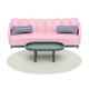 Lundby Basic Pink Sofa & Coffee Table Dolls House Living Room Furniture Set
