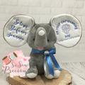 Cubbie Dumble Elephant, Grey, Personalised Embroidered Baby Gift, Christening Teddy Bear, Personalized, Birthday, Stuffie