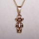 18Ct Gold Over Sterling Silver Teddy Bear Pendant Necklace