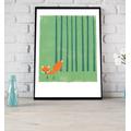 Fox Illustration, Woodland Theme Print, Scandinavian Nursery, Nursery Decor, Room Gender Neutral Nursery Art