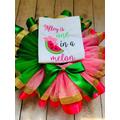 Watermelon First Birthday Girls Tutu Skirt, Glittery Summer Girls Photoshoot One in A Melon Birthday Shirt