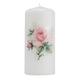 Rose Pillar Candle, White, Eco & Vegan Friendly, Slow Burning | Unscented