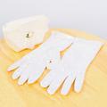 Vintage White Fabric | Nylon Satin Gloves With Handmade Embroidery in The St Michae Purse Made UK