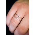 Men's Cage Ring in Sterling Silver, Double Bar Ring, Silver Men's Cage H Unisex Jewelry, Jewelry