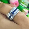 1.50 Ct Princess Cut Blue Sapphire Ring, Mens Wedding Engagement Band 925 Sterling Silver, White Gold Finish, Anniversary Gift For Him