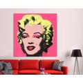 Marilyn Monroe Andy Warhol Canvas Print, Pink Background For Living Room Modern Pop Art, Decorative Wall Art