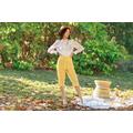 80S Yellow Capri High Waisted Pants Vintage Cropped Petite Trousers