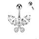 Crystal Butterfly Belly Bar | Pretty Navel Body Piercing Jewellery