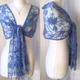 Blue Lace Downton Abbey Style Shawl/Blue Bridal Wrap Weddings