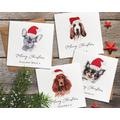 Personalised Pet Christmas Card, Dog Bespoke Cocker Spaniel, French Bulldog Cards, | Sq
