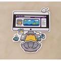 Kakichan The Oyster With Computer Cute Beach Sticker