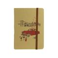 Brown Hardbound Diary Notebook Notepad Writing Journal Ruled A5 96 Pages With Elastic Band - New York