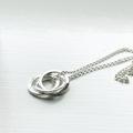 Interlocking Circles Sterling Silver Necklace | Inter Connecting Pendant in 925 Silver. Three Entwined Circle Necklace. Gift For Her