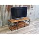Tv Bench With Storage Industrial Style, Rustic Reclaimed Style Unit, Media Unit Vinyl Storage, Shoe
