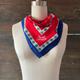 Vintage 70S Avon Bandanna/Red White & Blue Scarf Square Kerchief Sweet Honesty