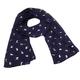 Elegant Navy Blue Scarf With Rose Gold Cat Metallic Foil Print Classy Ritzy Scarves Wrap Shawl Ideal Gift