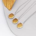 Genuine Citrine Crystal Oval Necklace in Sterling Silver, Cabochon Natural Stone Necklace, November Birthstone