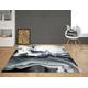 Unique Marble Texture Area Rug, Liquid Abstract Rug, Black Gray & White Funky Living Room Boho Chic Rugs, Trippy Wall Art Rug