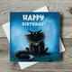 Black Cat Birthday Card, Cute Lovers Lover Card With Cats, Greeting Card, Happy - Sylvester