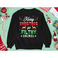 Christmas Sweatshirt, Party Gift, Funny Alone At Home Movies Merry You Filty Animal Sweater Gifts