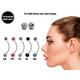 Titanium Rook Piercing Jewelry Earring With Disco Ball Crystal - 18G 16G 14G Curved Bar Body Piercing, Ear