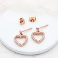 18Ct Rose Gold Vermeil Sparkly Heart Ear Studs