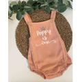 Personalised Childrens Birthday Romper Baby Toddler Kids Dungarees Pink Grey Name Age Boys Girls Gift Outfit Monogram Unisex Cotton