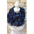 Ruffle Scarf in Blue, Black Green & Colours