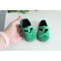 Baby Girls Shoes/Toddler Baby Shoes/Girls Shoes/Baby T-strap Shoes/3-6 Month Shoes /Emerald Corduroy Mary Jane Shoe With Box Bow Front