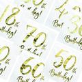 18Th 21st 30Th 40Th 50Th 60Th 70Th 80Th 90Th Birthday Party Napkins, Gold Decorations, Milestone Napkins